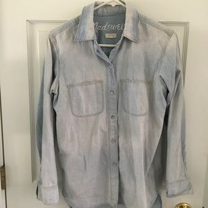 Madewell Light Wash Denim Boyfriend Button Down XS